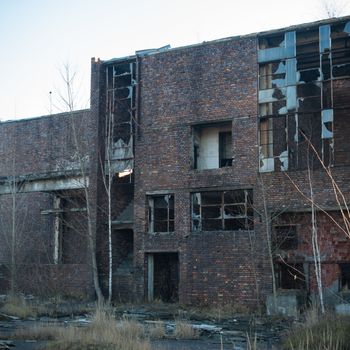 ruins of a very heavily polluted industrial factory, industrial series