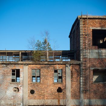 ruins of a very heavily polluted industrial factory, industrial series