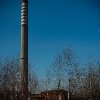 ruins of a very heavily polluted industrial factory, industrial series