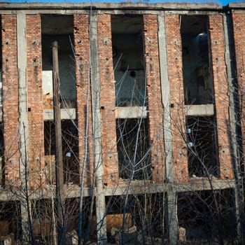 ruins of a very heavily polluted industrial factory, industrial series