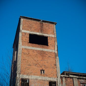 ruins of a very heavily polluted industrial factory, industrial series