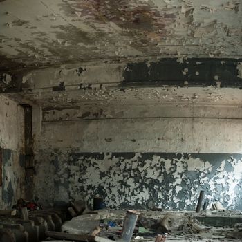 ruins of a very heavily polluted industrial factory, industrial series