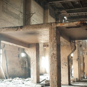ruins of a very heavily polluted industrial factory, industrial series