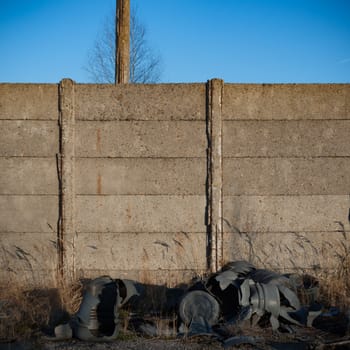 ruins of a very heavily polluted industrial factory, industrial series