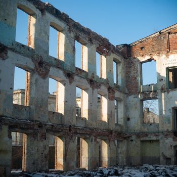 ruins of a very heavily polluted industrial factory, industrial series