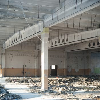 ruins of a very heavily polluted industrial factory, industrial series