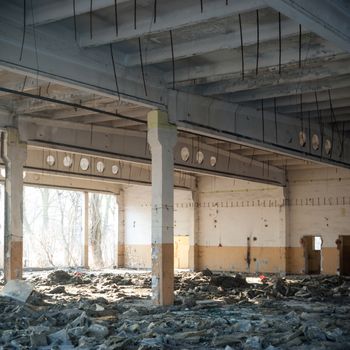 ruins of a very heavily polluted industrial factory, industrial series