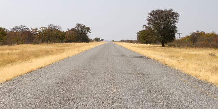 Ashpalt road in Botswana, smooth without potholes