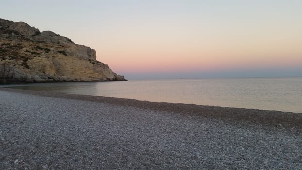 Sunset on an Empty Beach in Rhodes Greece