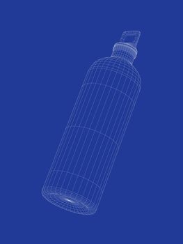 3d wire-frame model of sport water bottle
