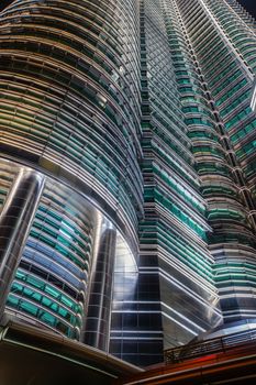 Futuristic skyscraper in Kuala Lumpur , Malaysia , close-up view