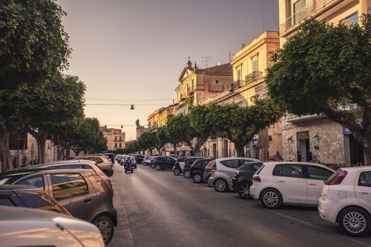 Central avenue of the town of Licata in Sicily