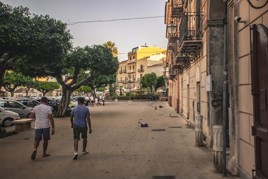 Characteristic buildings of Sicilian architecture in the town of Licata