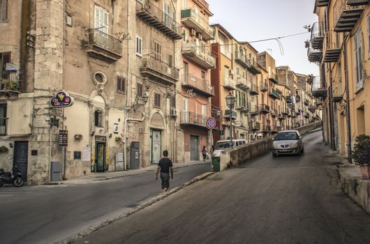 Characteristic buildings of Sicilian architecture in the town of Licata