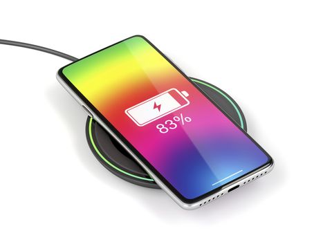 Charging the smartphone with wireless charger
