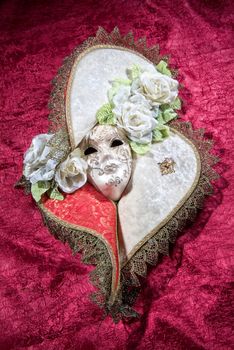 Decorative still life on a studio fabric background
