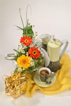 Bouquet of flowers on a studio background