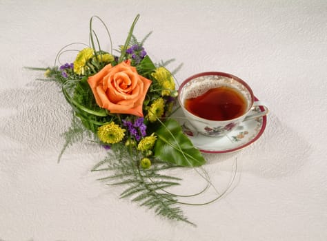 Bouquet of flowers on a studio background