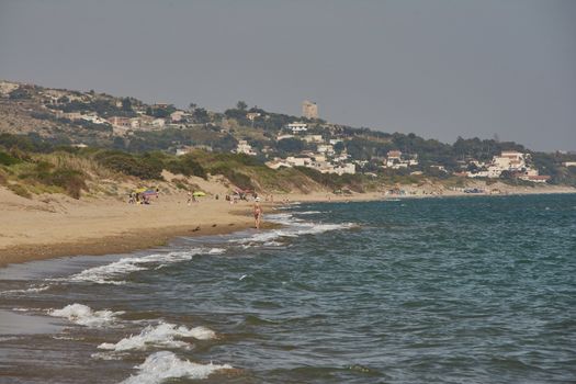 Marina di Butera beach during a summer day with...