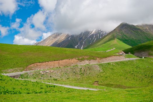 Mountain landscape of the Caucasus, Georgia summer day