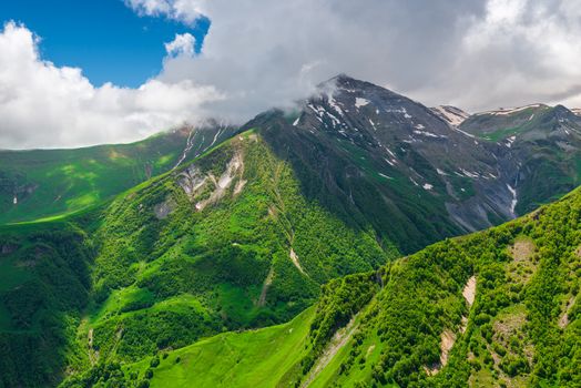 Magnificent picturesque Georgia, view of the beautiful Caucasus mountains
