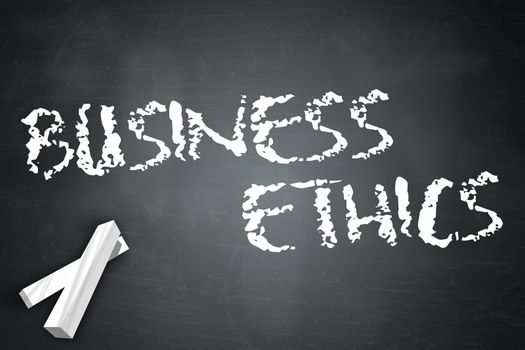 Blackboard with Business Ethics wording