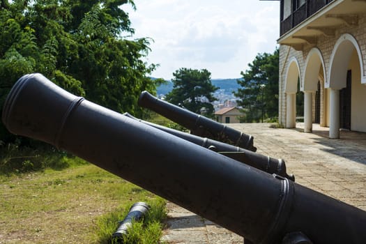 Medieval cannons in castle of Ioannina, Epirus, Greece