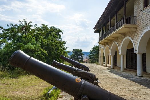 Medieval cannons in castle of Ioannina, Epirus, Greece