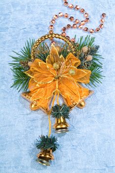 Composition with New Year's accessories on a studio background