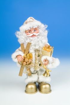 Santa Klaus statuette on a studio background