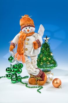 Santa Klaus statuette on a studio background