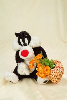 Still life with toy on a studio background