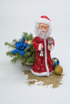 Santa Klaus statuette on a studio background