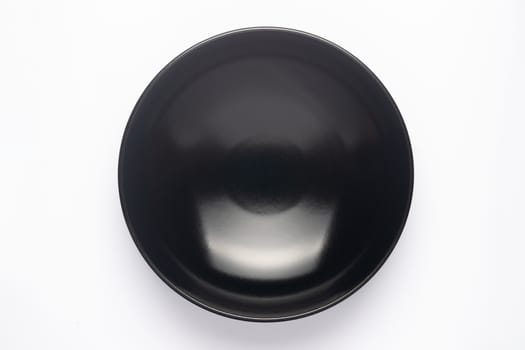 Black mattle bowl isolated on white background. 