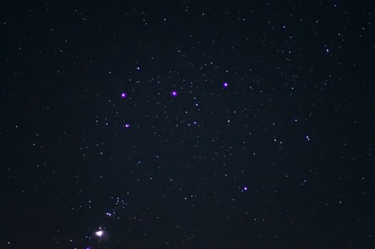  Underexposed night sky low light photo. A lot of stars and constellations on dark sky. Stock photo of deep sky.