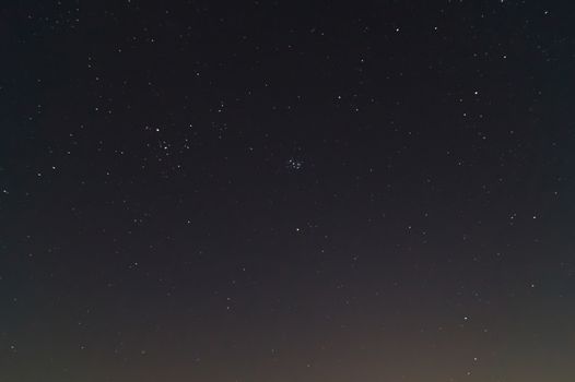  Underexposed night sky low light photo. A lot of stars and constellations on dark sky. Stock photo of deep sky.