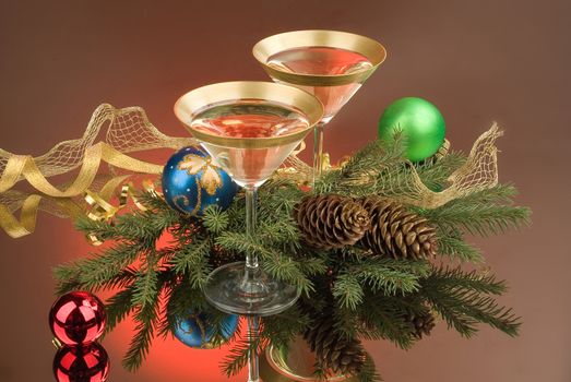 New year still life on a studio background