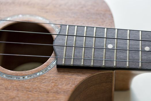 Ukulele Fretboard Close Up.