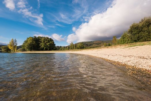 Ullibarri Gamboa lake in Alava, Basque country, Spain.