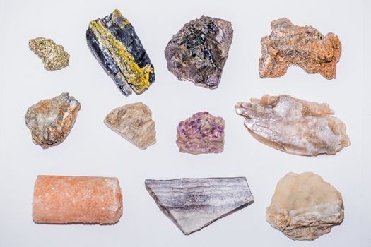 Collection of different minerals collected in the german Erzgebirge