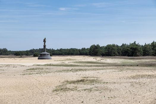 statue of Christiaan de Wet in the park the hooge veluwe in the netherlands