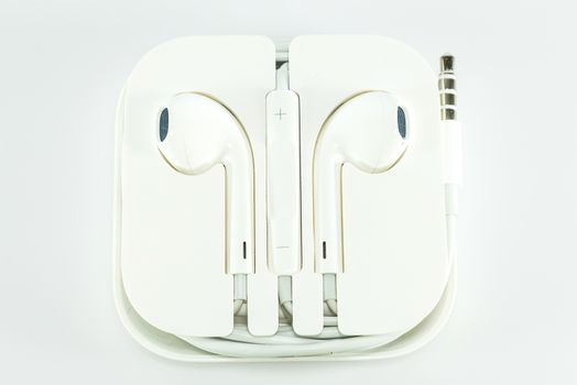 Earphone on white background.