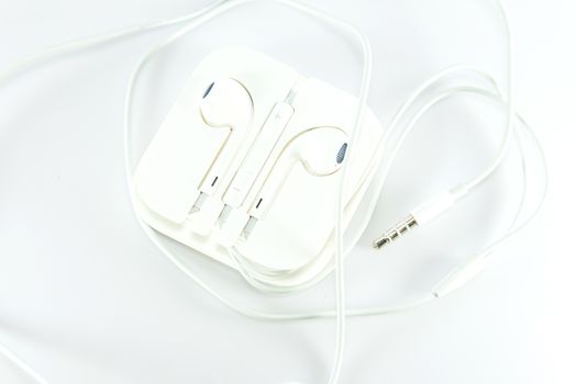 Earphone on white background.