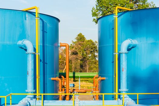 Water treatment plants of the Waterworks in Thailand.