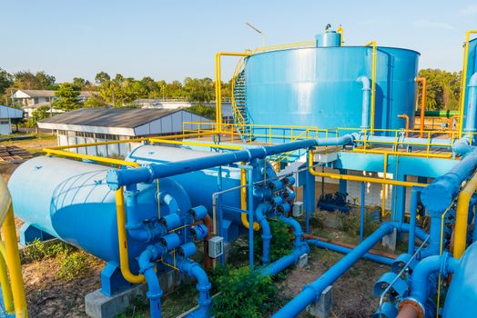 Water treatment plants of the Waterworks in Thailand.