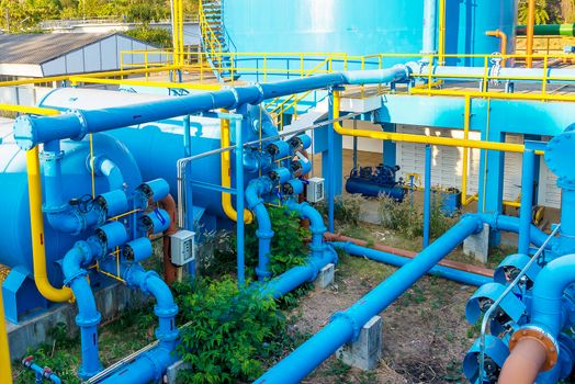 Water treatment plants of the Waterworks in Thailand.