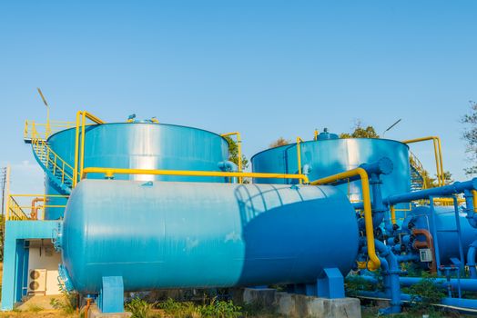 Water treatment plants of the Waterworks in Thailand.