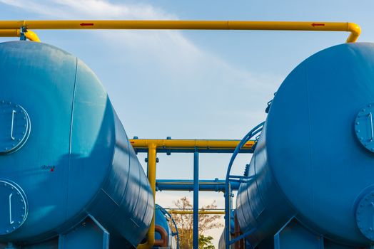 Water treatment plants of the Waterworks in Thailand.