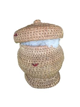 bamboo container for holding cooked glutinous rice