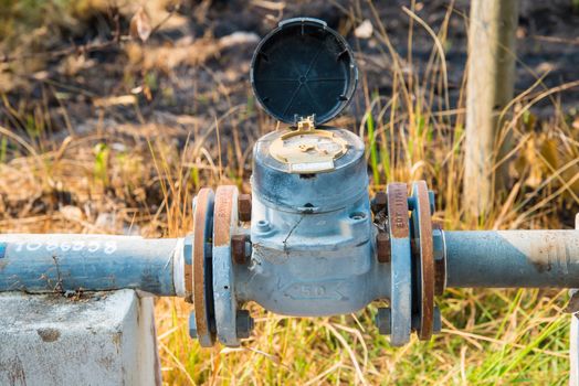 Turbine Water Meter in Water Processing Plant.